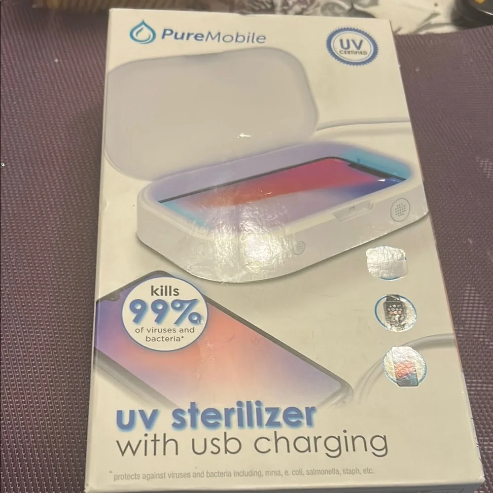New‎ White UV Sterilizer with USB Charging— new, factory sealed